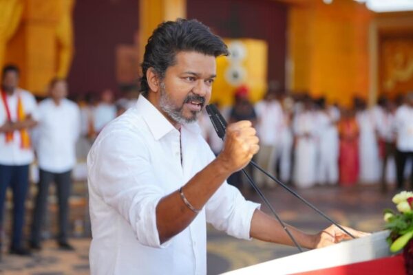 A miserable government playing a hypocritical game: - Vijay slams DMK