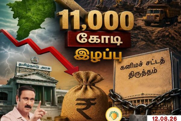 தமிழகத்திற்கு ரூ.11,000 கோடி வருவாய் இழப்பு! கனிமச் சட்டத் திருத்தம் மாநில உரிமைகளைப் பறிக்கிறது - மருத்துவர் அன்புமணி இராமதாஸ் கடும் கண்டனம்!